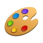 artist palette icon in emoji style